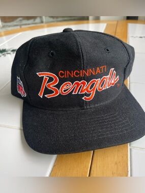 Vintage Cincinnati Bengals Sports Specialties SnapBack Hat Script Wool Retro 🔥